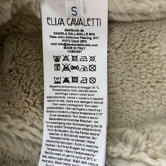Elisa Cavaletti Daniela Dallavalle teddy jacket sz S beige Made in Italy - Picture 6 of 14